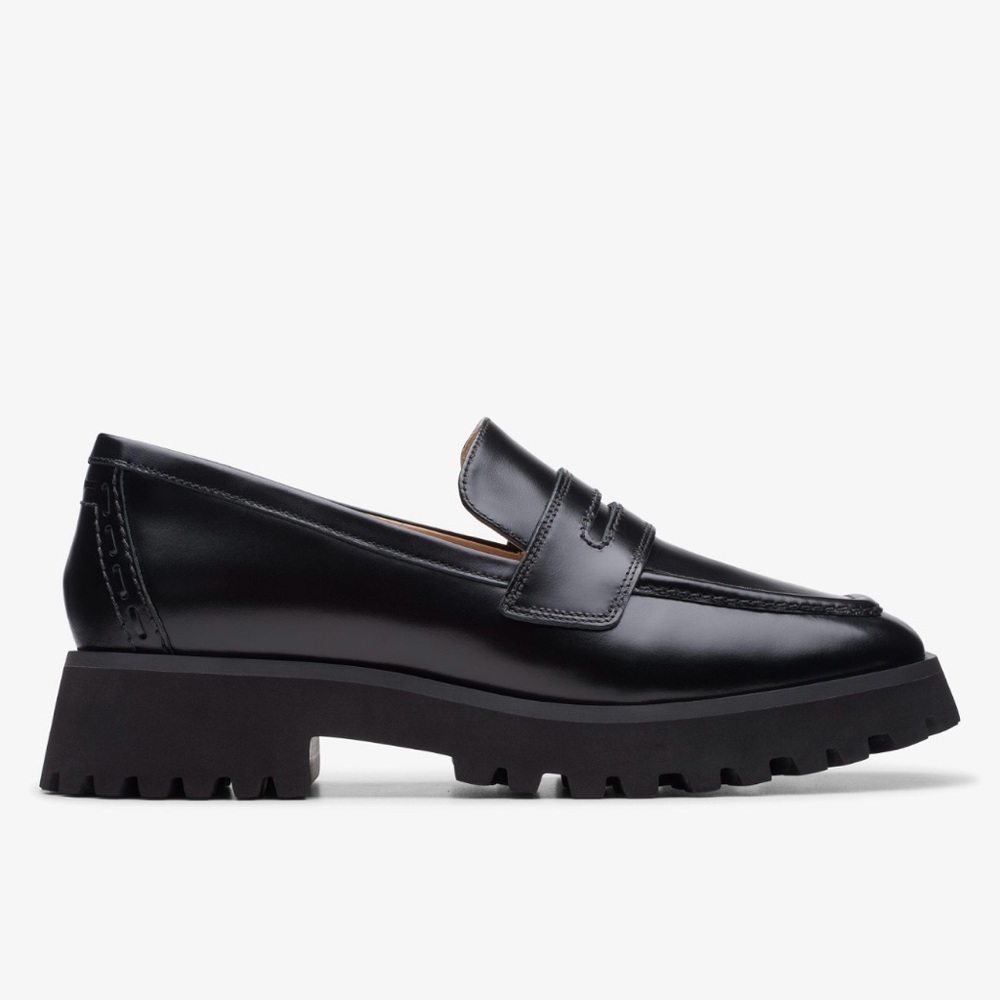 Clarks Stayso Edge Black Leather New Size 10